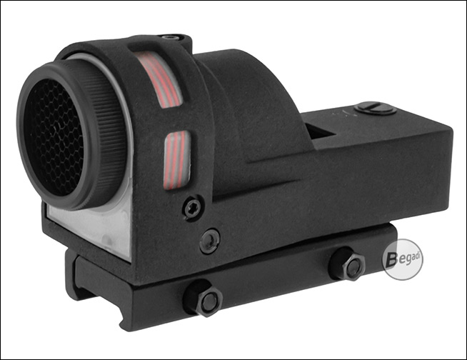 Montierter Killflash auf dem Begadi MPRO21 RedDot, Seitenansicht