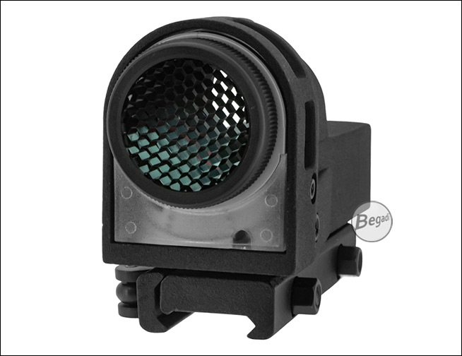 Draufsicht auf das Visier mit montiertem Wabenfilter