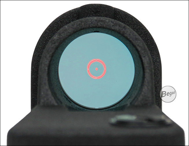 Beispielhafte Darstellung des roten Bullseye-Absehens bei Tageslicht