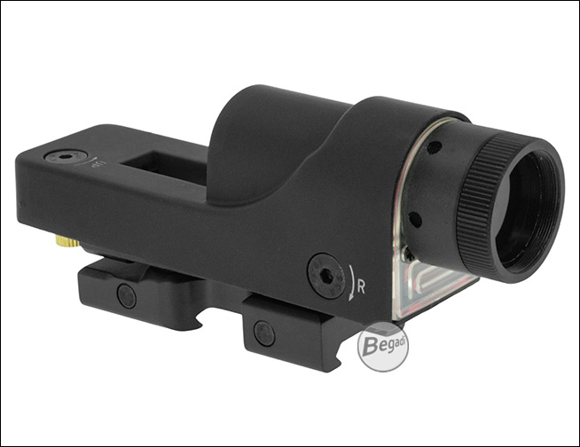 Frontalansicht des Begadi RX6 RedDot Visier mit Lichtsensor-Einheit