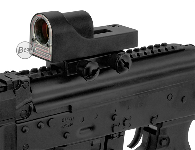 Begadi RX6 RedDot Sight - Perspektivische Ansicht auf der Waffe