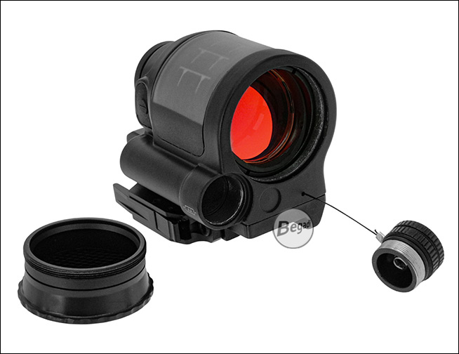 Geöffnetes Batteriefach des SRS Reddots für AA Zellen