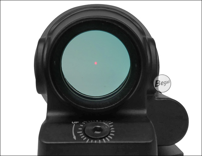 Abbild des roten Punktabsehens durch die 38mm Linse