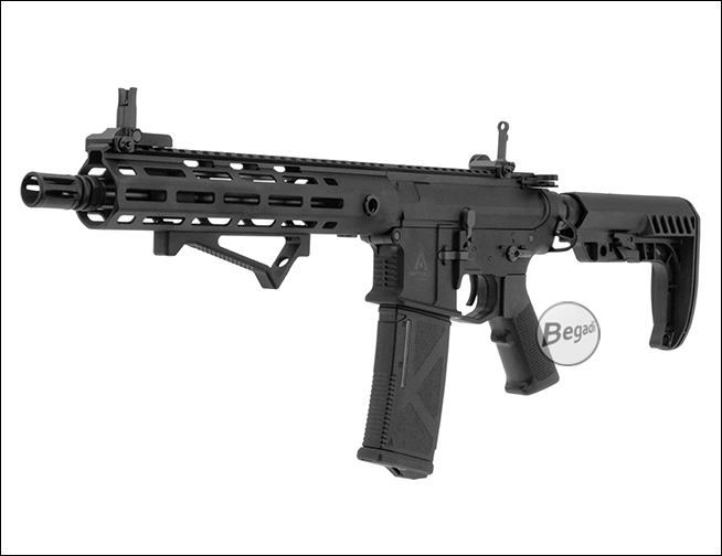 Anwendungsbeispiel des Begadi CNC Alu Ergonomic Fore Grip an einer Airsoft-Waffe