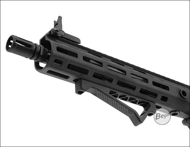 M-LOK Fore Grip in montierter Position als ergonomische Handauflage