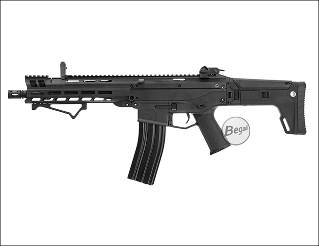Begadi CNC Alu Ergonomic Fore Grip als Griffunterstützung an einem Airsoft-Setup