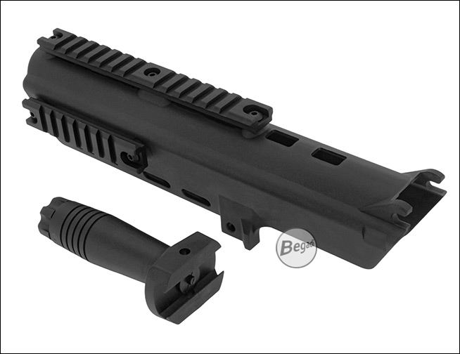 Seitenprofil des K-Military Handguards mit montiertem Zubehör