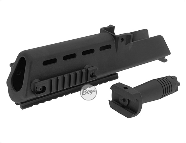 Draufsicht auf die integrierte Picatinny-Schiene des K-Handguards