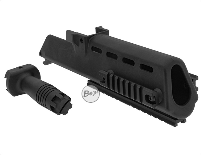 Innenansicht des K-Handguards zur Aufnahme von Akkus