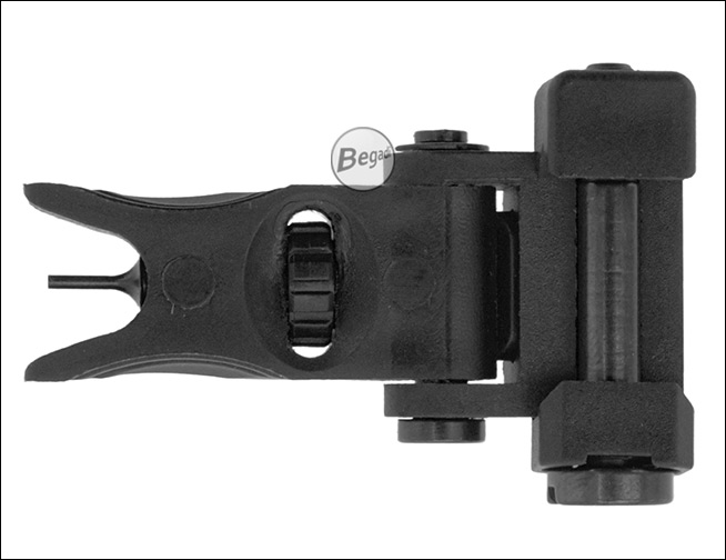Nylon Fiber Frontvisier - Draufsicht auf den Klappmechanismus