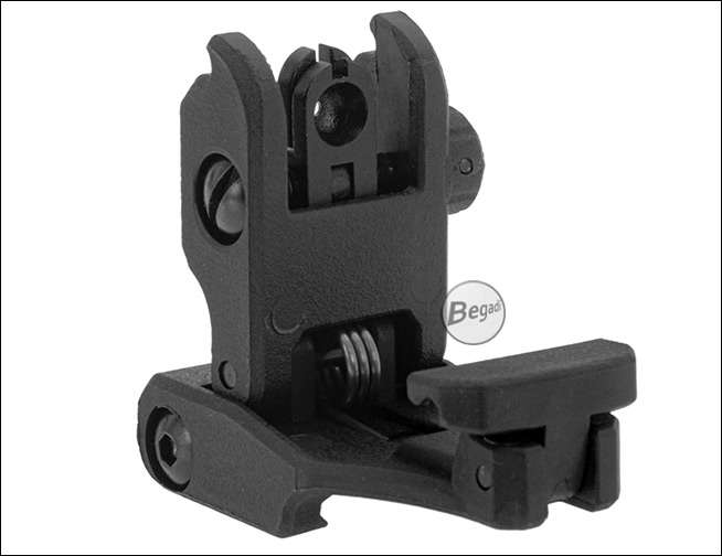 Nylon Fiber FlipUp Visierung - Eingeklappte flache Profilansicht