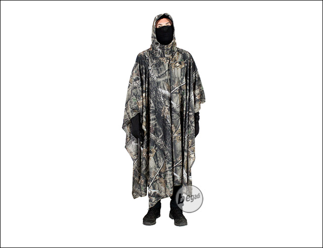 Umhang aus Netzgewebe 260cmx140cm braun BE-X "Natural Blind 3D" Tarnponcho 