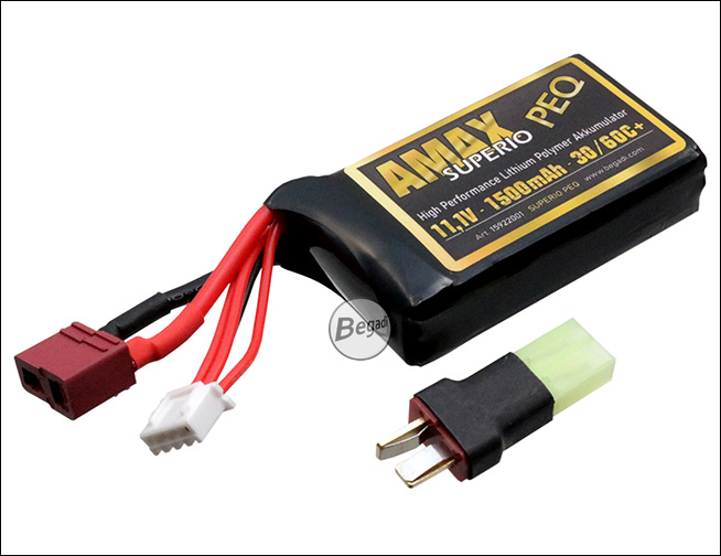 BEGADI - Begadi AMAX Superio LiPo Akku 11,1V 1500mAh 30/60C+