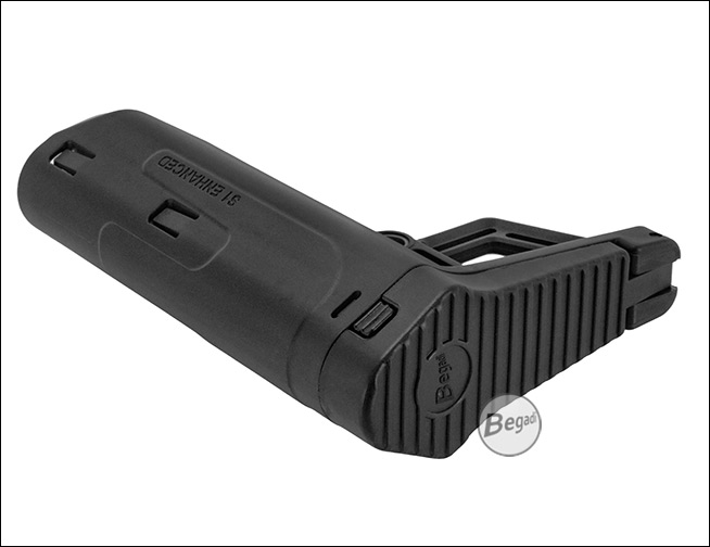 Begadi S1 Enhanced Stock - Montageansicht auf Buffertube