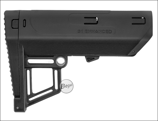 Begadi S1 Enhanced Stock - Rückansicht mit Endkappe