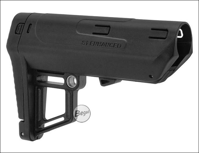 Begadi S1 Enhanced Stock - Unterseite mit Verstellmechanismus