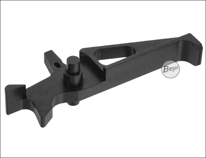 Vorderansicht des M4 AEG Flat Triggers Begadi CNC M4 AEG Flat Trigger schwarz – Vorderansicht