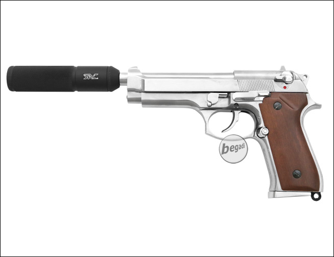 25 BBS SRC Airsoft Magazin SR92 GBB passt auch f/ür KJW M9 GBB CO2 Version Silber-Chrome
