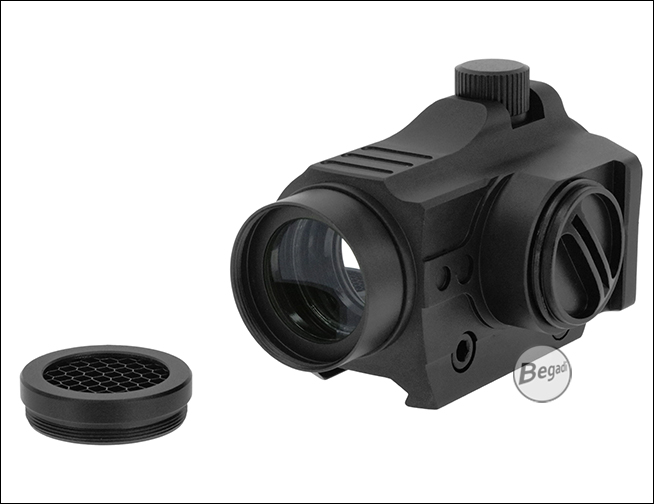 Begadi Sentinel Red Dot mit abgeschraubtem Killflash neben dem Visier