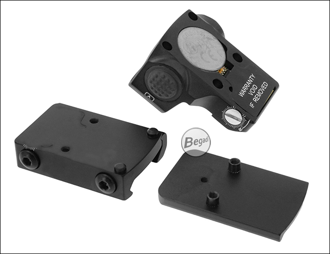 Begadi Vista von unten mit separater Picatinny-Montage und Pistolenadapter