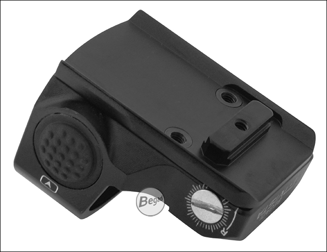 Unterseite des Begadi Vista mit montiertem Pistolenadapter und Befestigungsschrauben