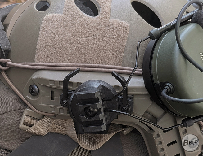 Begadi HS1 Headset in Olive – Anwendungsbeispiel mit Helmmontage