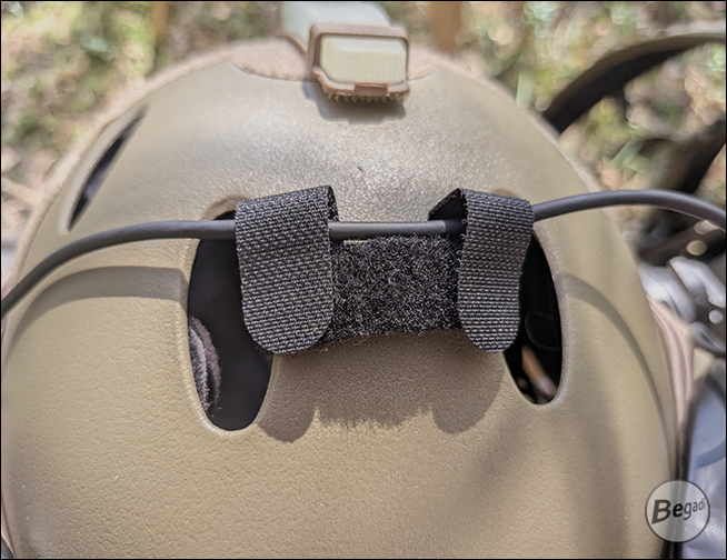 Begadi HS1 Headset in Tan – Anwendungsbeispiel mit Helmmontage