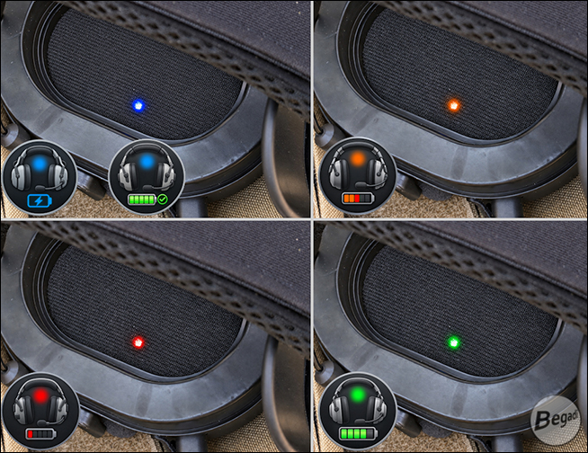 Begadi HS1 Headset – Darstellung des Ladezustands