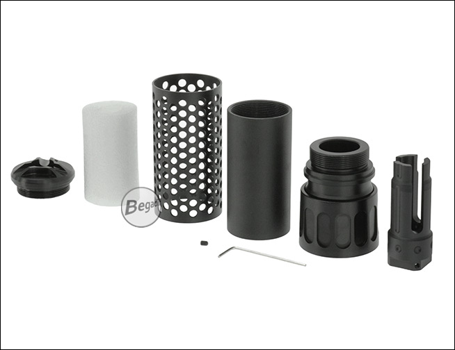 Begadi "Codetalker" Aluminium QD Silencer mit Flashhider und 14mm CCW Gewinde - Produktansicht 12