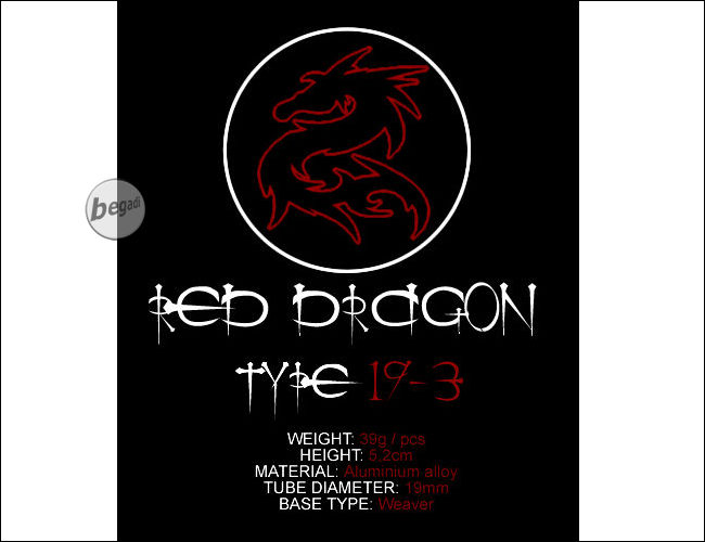 RED DRAGON 30mm Montageringe hoch für Weaverschienen aus Metall 20-23mm H-Serie