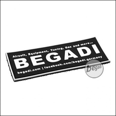3D Abzeichen "Begadi Shop", Classic Design, aus Hartgummi, mit Klett - schwarz (gratis ab 75 EUR)