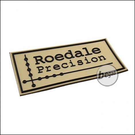 3D Abzeichen "ROEDALE" aus Hartgummi, mit Klett - TAN