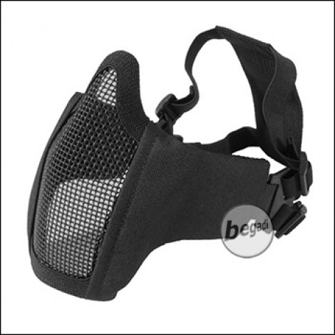 Begadi "FLEX" Gesichtsschutz Maske mit 2-Punkt Kopfband - schwarz