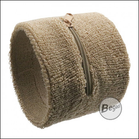 Begadi Wristband / Schweißband, mit eingesetzter Tasche -TAN- (gratis ab 175 EUR)