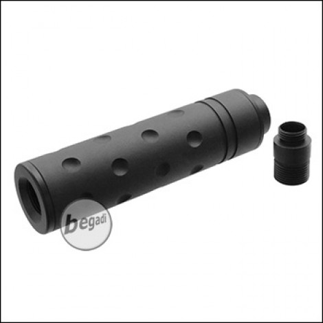 SLONG Slim Silencer 106x27mm, inkl. GBB Silencer Adapter -Round Holes-