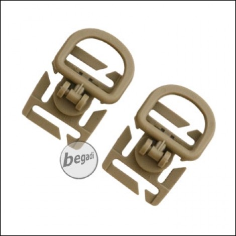 VIPER Tactical D-Ring Set, für MOLLE Gurtband, 2 Stück - TAN -