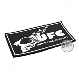 3D Abzeichen "UFC" aus Hartgummi, mit Klett - schwarz/weiss