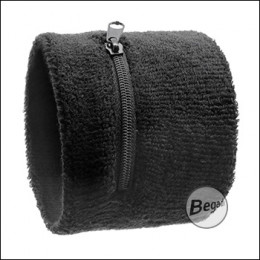 Begadi Wristband / Schweißband, mit eingesetzter Tasche -schwarz- (gratis ab 175 EUR)