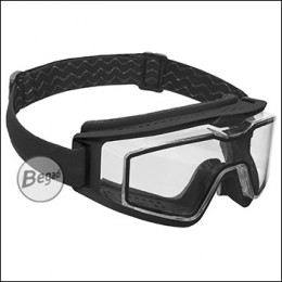 Begadi CP1 Schutzbrille mit Double Lens, Set mit Helmmontage "RX Version" (für Brillenträger) - schwarz