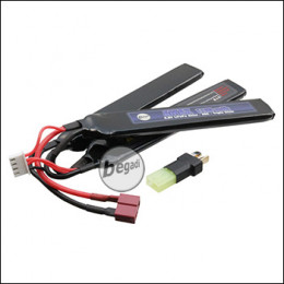 Begadi "AMAX" LiFePo Akku 9,9V 1100mAh 20C "Triple Stick" mit Dean & Adapter auf Mini TAM -ultramarin-