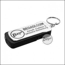 Begadi LED Schlüsselanhänger mit Werkzeug Funktion -schwarz/silber-