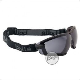 Bollé Schutzbrille "Cobra", mit Schaumstoff & Kopfband, MilSpec zertifizierte BSSI Ausführung, smoke (PSSCOBR443)