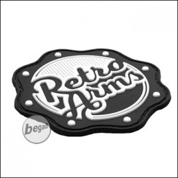 3D Abzeichen / Patch "Retro Arms" aus Hartgummi, mit Klett (rund)