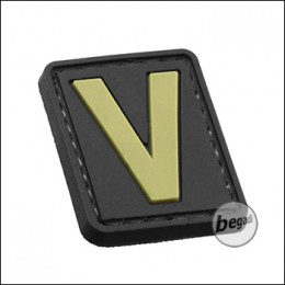 3D Abzeichen "Buchstabe V" aus Hartgummi, mit Klett