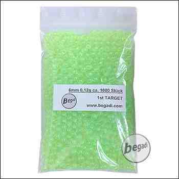 1.000 1ST TARGET DELIGHT Airblister 6mm Airsoft BBs, grün, für Indoor Softair 0,5J und Spring Granaten, 0,12g