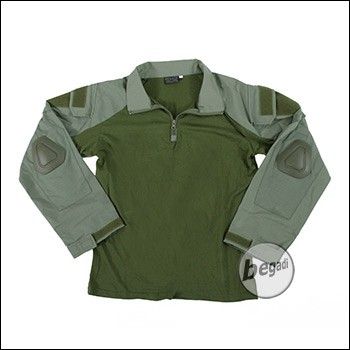 BEGADI Basics Combat Shirt / UBACS, 2 Taschen, inklusive Ellbogen Protektoren, alpha green / olive (65% Baumwolle / 35% Polyester) - Gr. M
