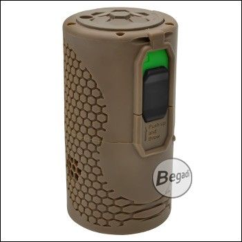 Begadi Airsoft Spring powered grenade with integrated safety & adjustable sensitivity, robust design & easy to use, holds up to 300 BBs -TAN- (Gen.2)