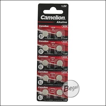 10x Camelion AG9 / LR45 / LR936 (394) 1.5V Knopfzelle (1 Blister mit 10 Stück)