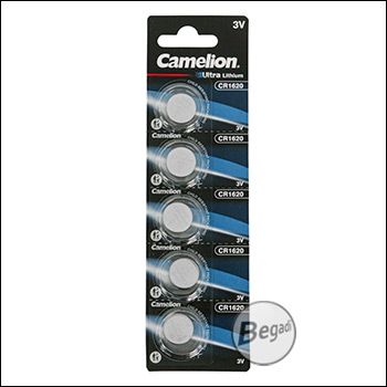 5x Camelion Ultra CR1620 3V Lithium Knopfzelle (1 Blister mit 5 Stück)