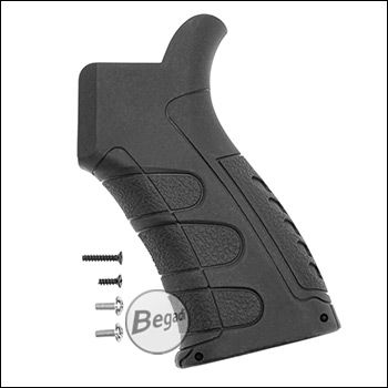 Begadi M4 Pistolengriff / Pistol Grip "Striker", aus Nylon Fiber, mit Motorplatte - ohne Finger Curve-